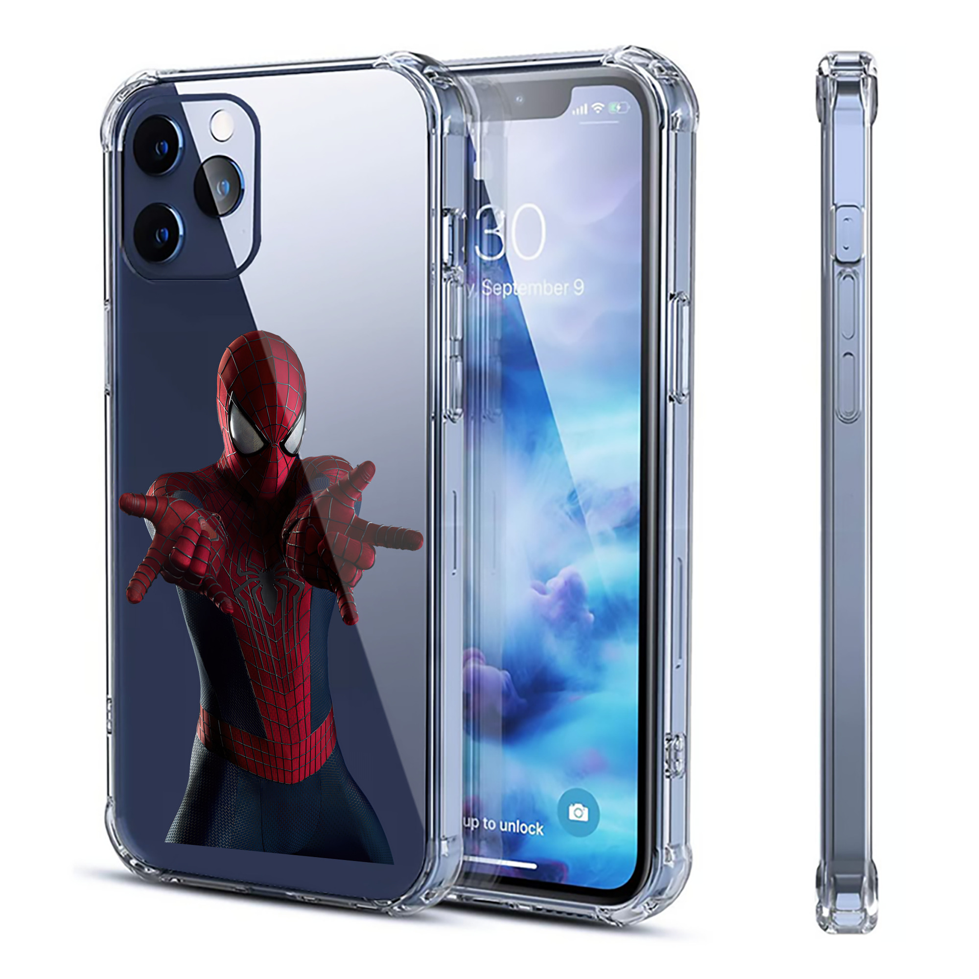 （画像用） Spider Man スパイダーマン 【iPhone 12シリーズ対応】透明スマホケース（クリアソフトケース）